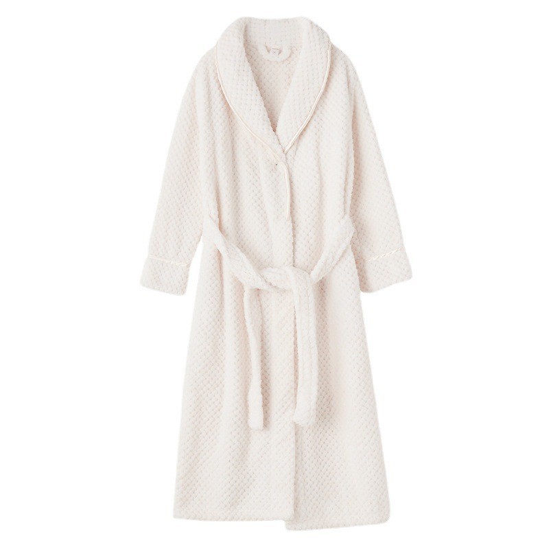 Camicia da notte da donna invernale coppia accappatoio in pile corallo più velluto flanella ispessita pigiama da uomo autunno e inverno lungo_voghion.com