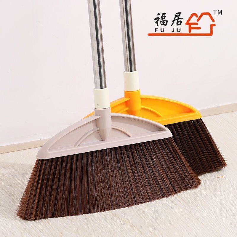 Broom household non-stick hair non-bending long handle soft hair broom stainless steel high-grade broom durable cleaning broom