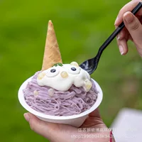Мяньбяньская чаша для льда, одноразовая бумажная чаша для пикника, бритый лед, упакованный стакан десерт таро, снежинка, ледяная чаша, йогурт, чаша