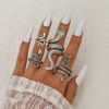 Ring, retro set, punk style, 4 piece set