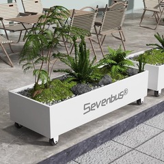 Outdoor movable flower troughs, restaurant store entrances, partition fences, flower boxes, golden street flower pots with wheels, flower beds