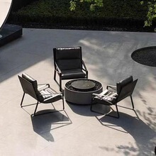Outdoor Sofa Coffee Table Italian Minimalist Waterproof Sun Designer Lazy Nordic Industrial Style Stainless Steel Leisure Lounge Chair