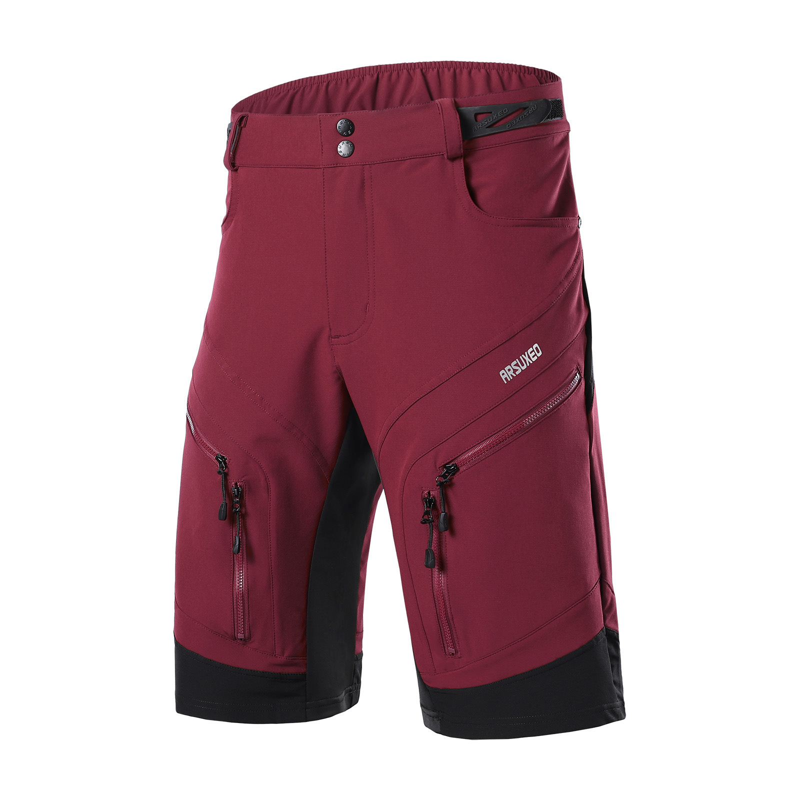 アウトドア自転車五分ズボンセット取り外し可能防水多ファスナーポケット通気排汗半ズボン男