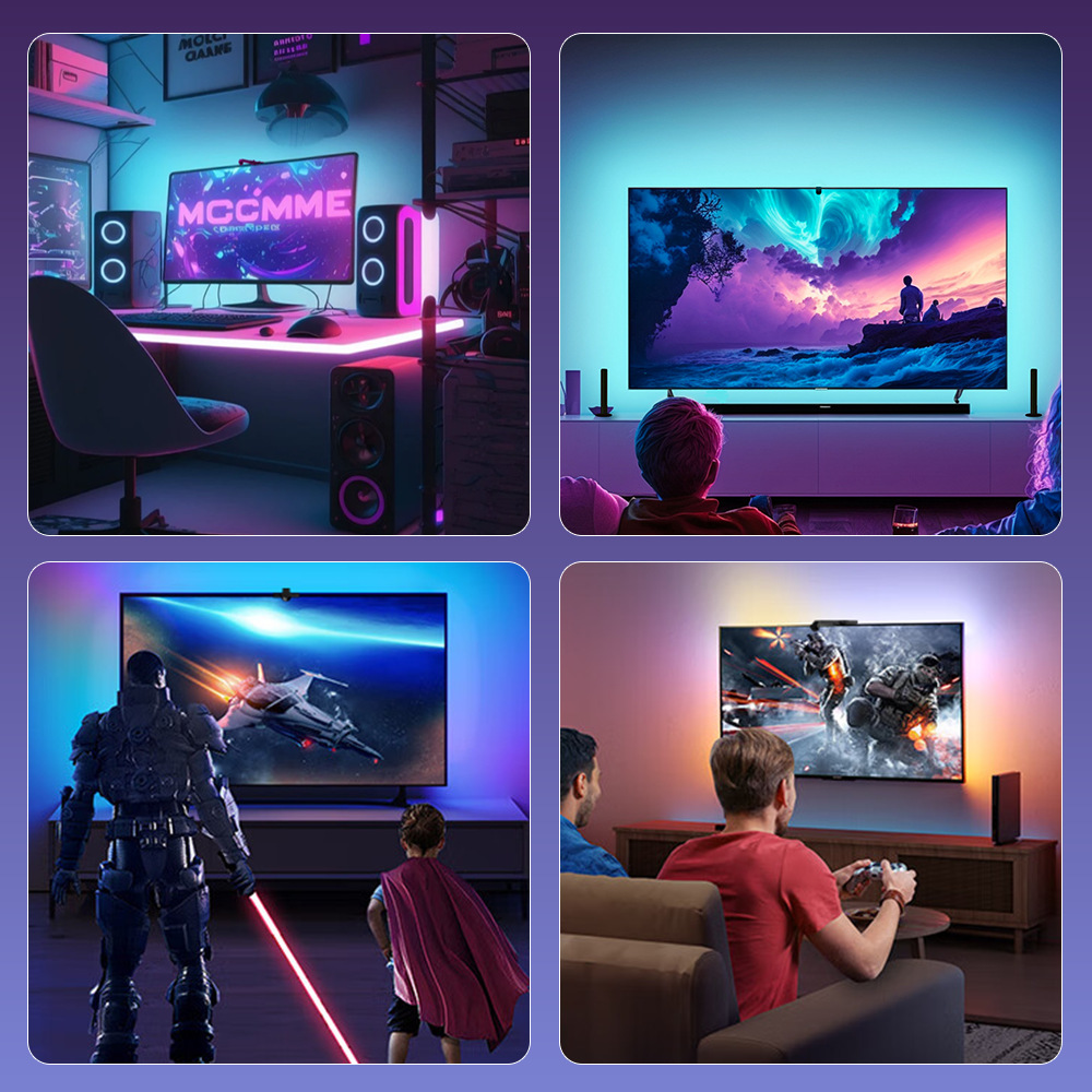 Amazon Ambilight TV TV en la misma pantalla, luz ambiental con luz de lujo transfronteriza, luz y sombra con pantalla, tira de luz de fantasía rgb