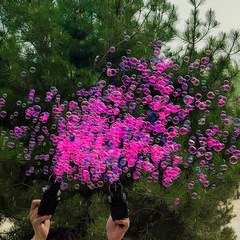 Purple bubble liquid refill children's bubble water fully automatic crystal bubble machine red pink color bubble water