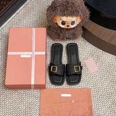 高配版~2025新款法式平底一字小香风拖鞋女外穿凉拖ins凉鞋沙滩女