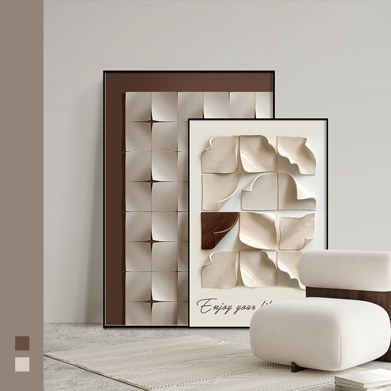 Wood carving 3D three-dimensional hand-painted physical painting entrance corridor entrance decorative painting abstract model room living room dining room hanging painting