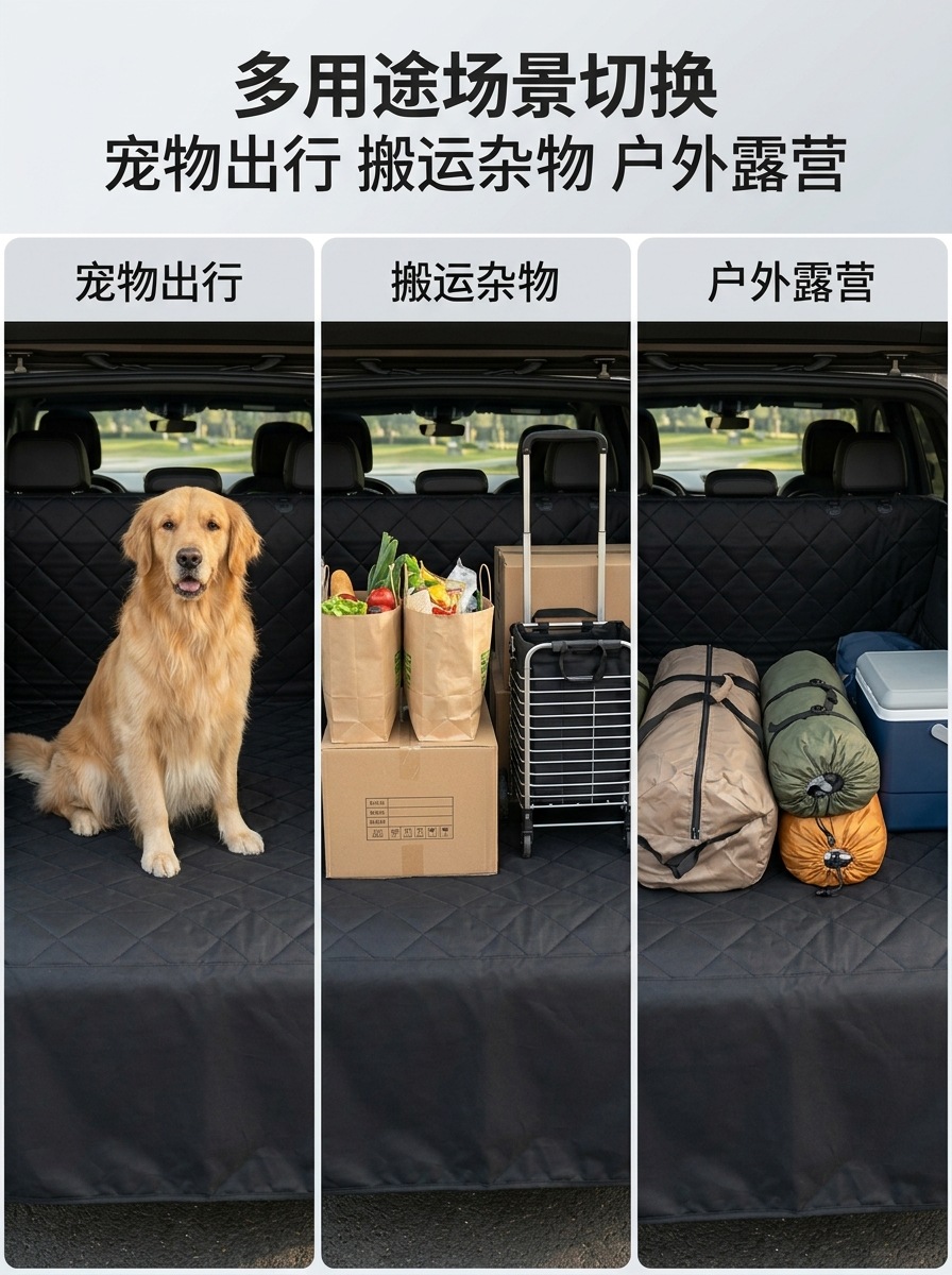 Cross-border SUV off-road vehicle trunk mat, car pet mat, waterproof, dirt-resistant, and scratch-resistant, extra-large size