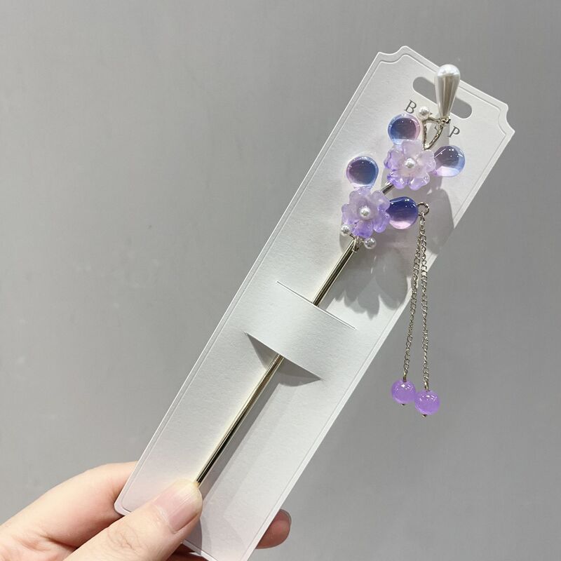 发簪现代简约新中式簪子古风步摇发钗汉服旗袍头饰渐流苏发簪|undefined
