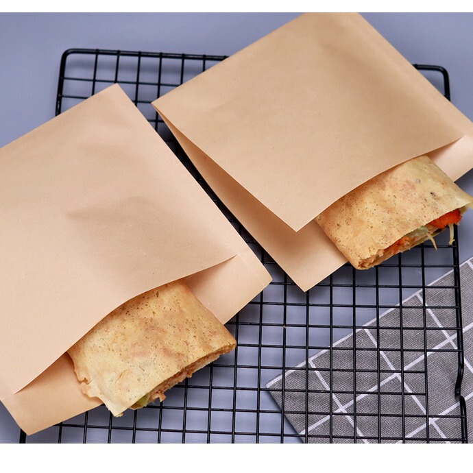 Brown Paper Bag, Pancake Fruit Oil-resistant Bag, Wholesale Pancakes, Meat Sandwich, Food Snacks, Takeaway Oil-proof Bag