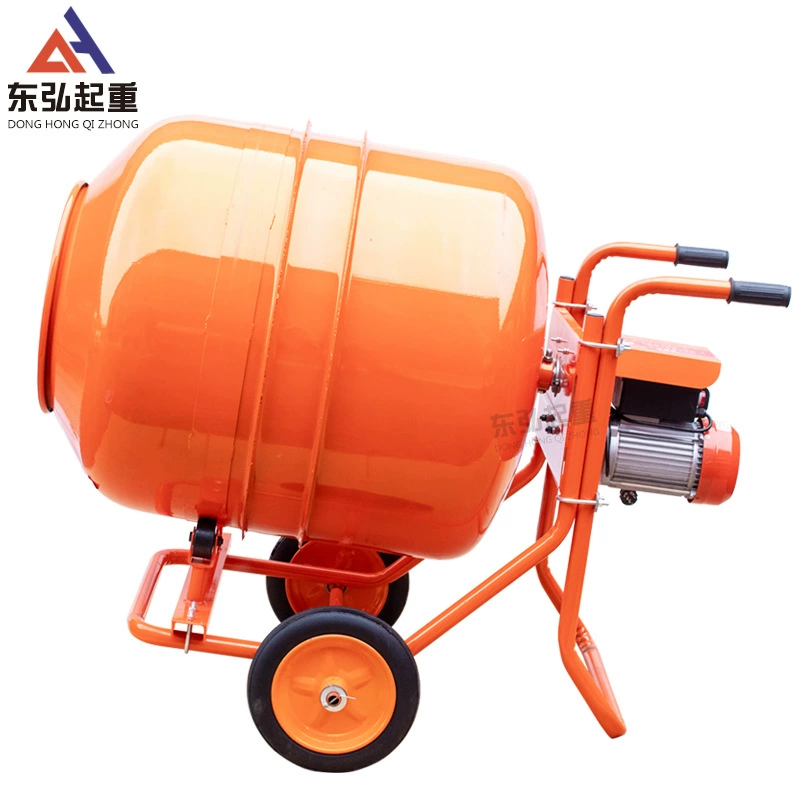 Бетоносмеситель строительный бытовой небольшой сайт цементный раствор смеситель ручной толкающий ролик корма Танк смешивания