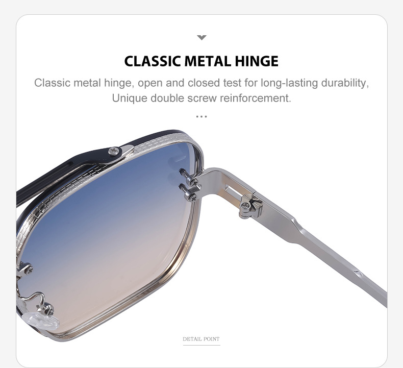 Unisex Fashion Solid Color Pc Square Metal Sunglasses display picture 6