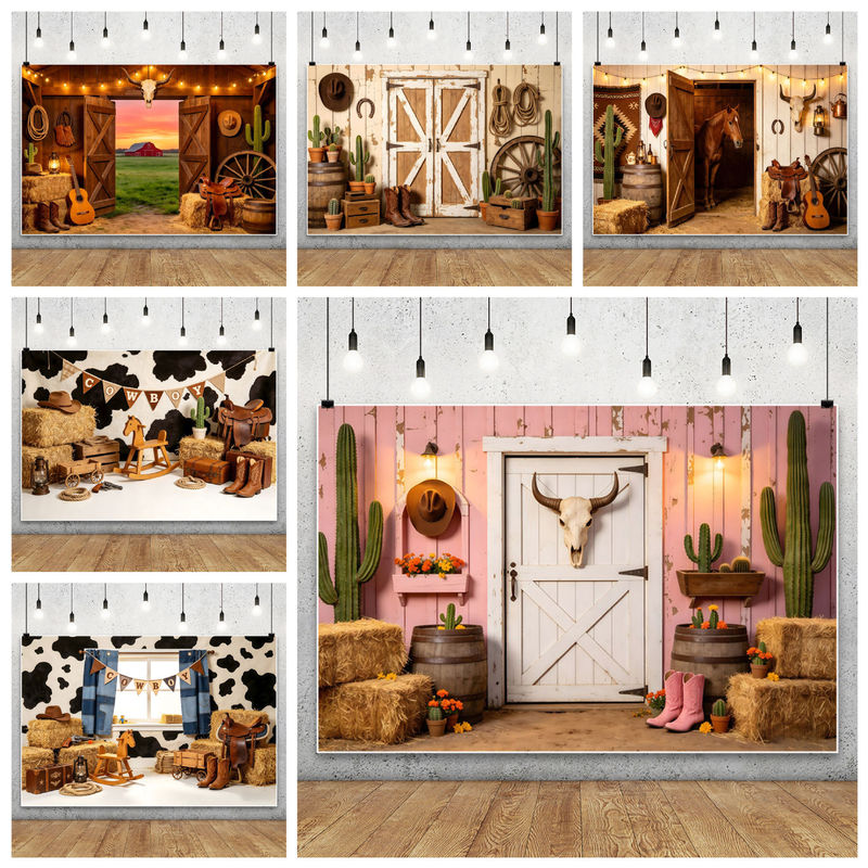 New Foreign Trade Country-Style Wooden Barn Western Cowboy Theme Party Scene Photography Backdrop Banner New Foreign Trade Country-Style Wooden Barn Western Cowboy Theme Party Scene Photography Backdrop Banner