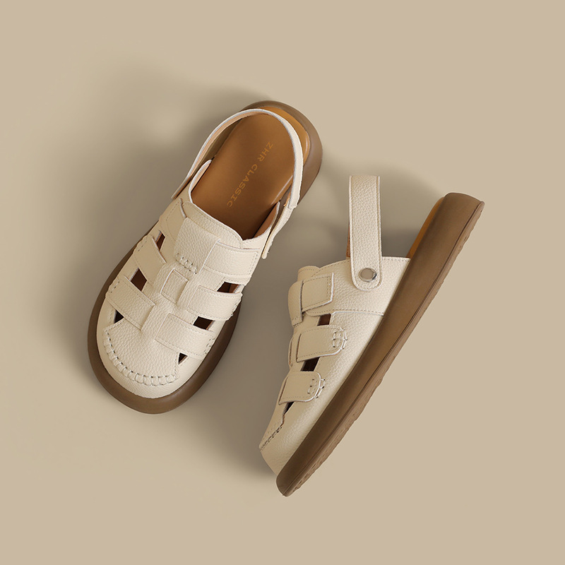 Sandal nữ quai chữ V đế tăng chiều cao, lưới thoáng khí, có thể điều chỉnh hai kiểu — AB221 mét đen