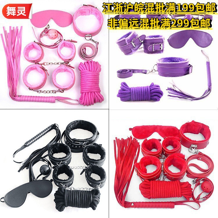 情趣用品七件套另类捆绑玩具刑具女用工具 十件套 荔枝皮革