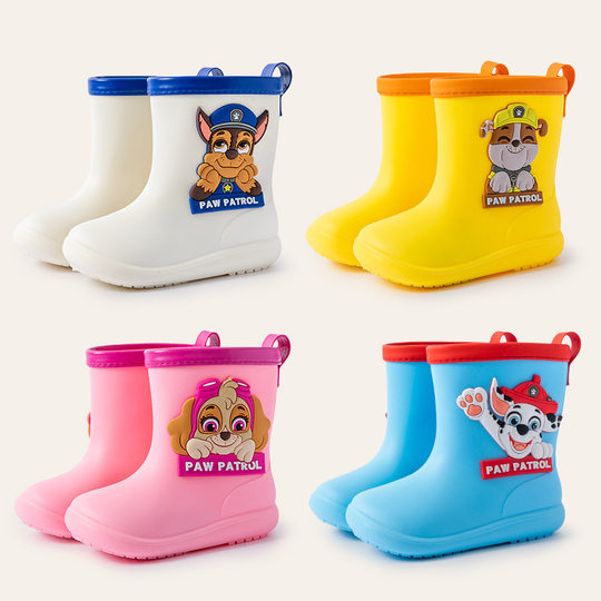 Wang Wang team children's rain boots boys and girls cartoon non-slip soft bottom children's waterproof rain boots kindergarten baby water shoes