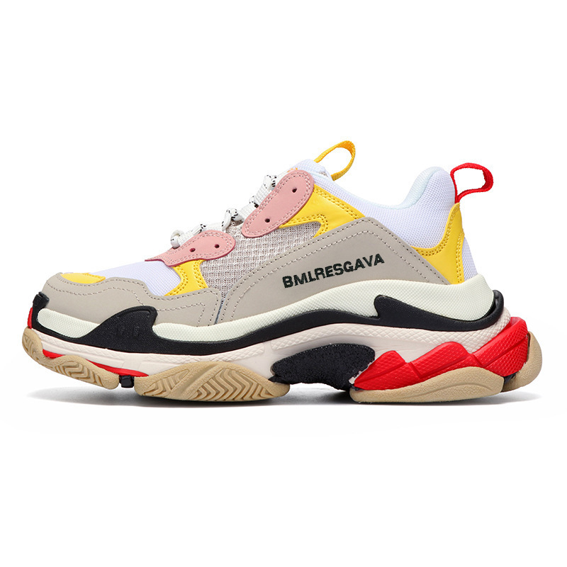 Paris Putian Shoes Men's Shoes Women's Shoes Six-Layer Sole Color-Blocking Dad Shoes Mesh Breathable Thick-Soled Height-Increasing Shoes