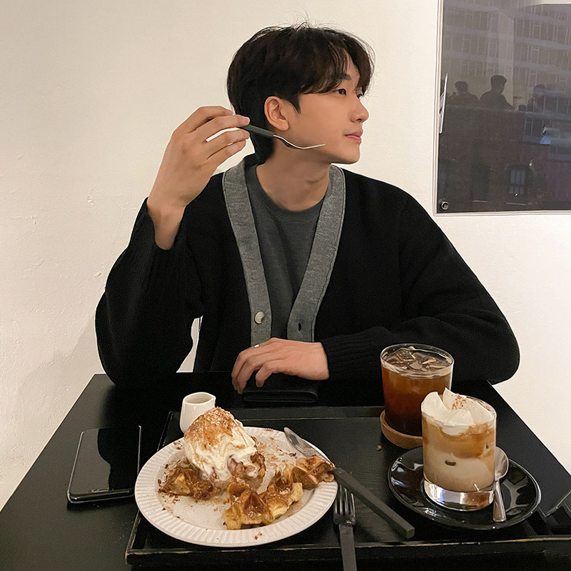 [Clearance] Cardigan Sweater Jacket Men's Spring and Autumn New Korean Loose All-match Knitted Sweater Casual Sweater in