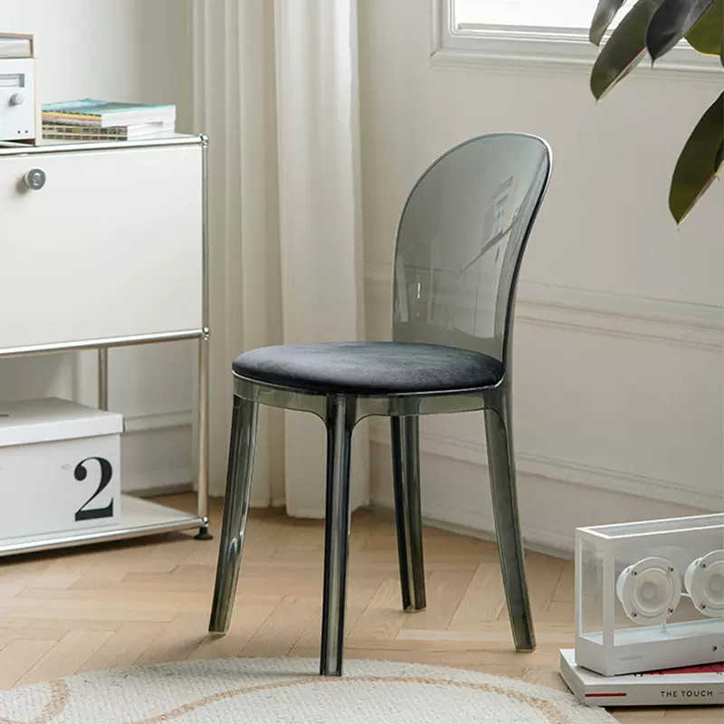 设计师休闲透明椅子亚克力北欧餐椅简约现代时尚办公椅化妆洽谈椅