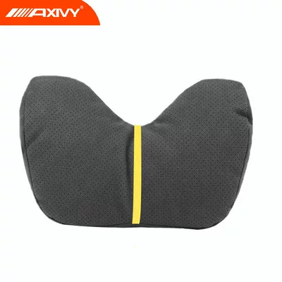 sports seat for Tesla, cute, Waist support - two-year-warranty-1-piece-full-size-suede-u-shaped-pillow-perforated-carbon-black-yellow-stripe