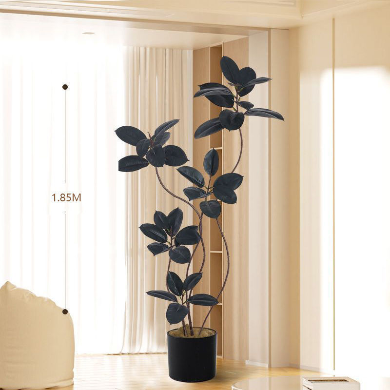 屋内大型バイオニック鉢植え偽植物装飾ツリー模擬花ゴムツリー模擬緑植物リビングルーム床置き装飾品|undefined