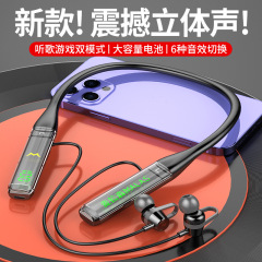 ワイヤレスBluetoothイヤホン 首掛け式 スポーツ ランニング イヤホン ゲーミング eスポーツ 超長時間バッテリー ノイズキャンセリング eスポーツ風