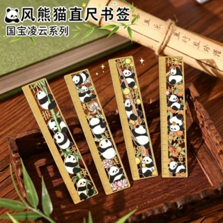 文字熊猫金属书签 ins儿童礼物奖品学生标签装饰书页夹纪念伴手礼