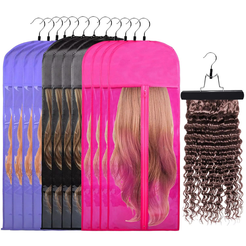 Cross-Border Non-Woven Wig Storage Bag Clothing Packaging Bag Ready-Made Portable Dust Cover Amazon Wigbag