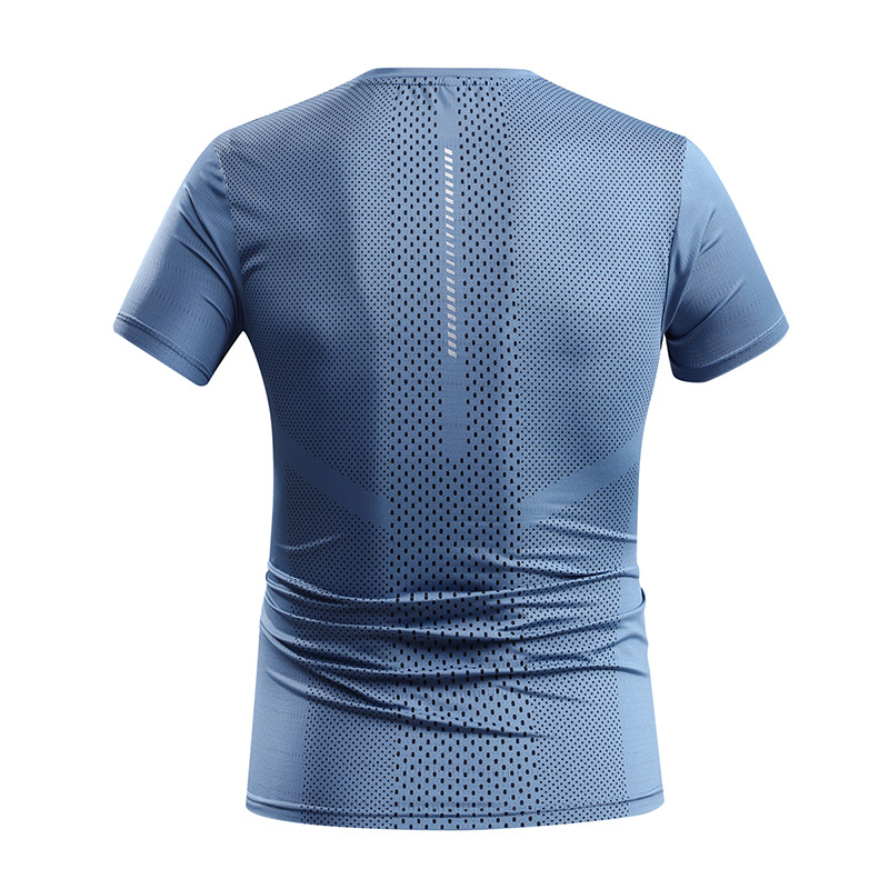 Camiseta de manga corta de seda de hielo para hombres de verano nuevo ocio transpirable correr deportes de hombre de media manga hombre ropa de secado rápido