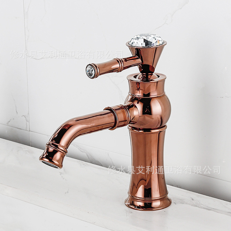 Grifo Antiguo Estilo Europeo para Lavabo de Cobre para Agua Fría y Caliente para Baño