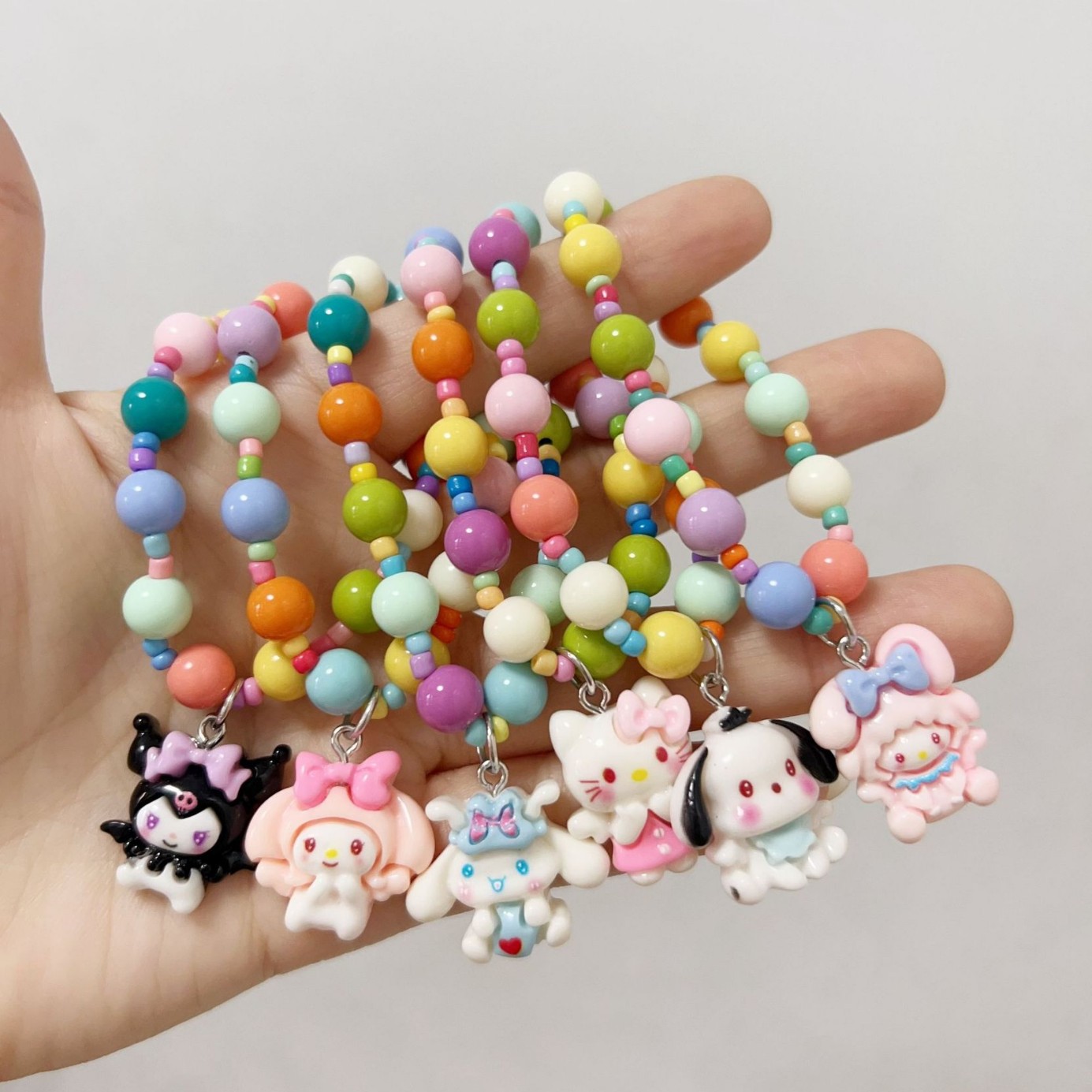 New Sanrio Cartoon Bracelet Kidsren's Bracelet Little Girl Cartoon Accessories Beaded Jewelry Source Factory Direct Sales