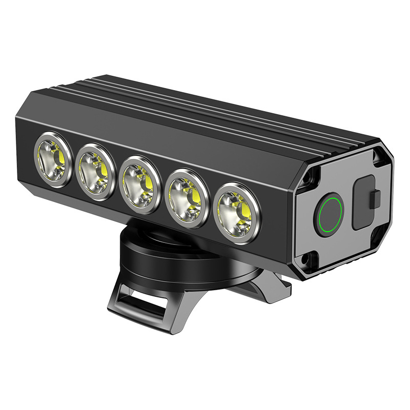 Luz de bicicleta de alto lumen con múltiples luces LED, luz de iluminación nocturna, luz de ciclismo, luz frontal de aleación de aluminio, equipo de ciclismo.