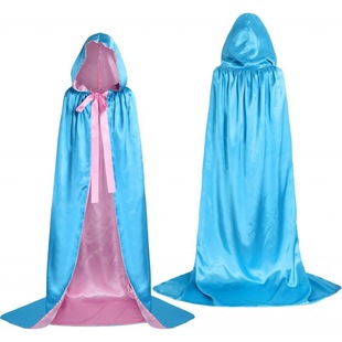 Double-Sided Halloween Cloak Christmas Cloak Cos Role-Playing Hooded Windbreaker Costume Magician Shawl*