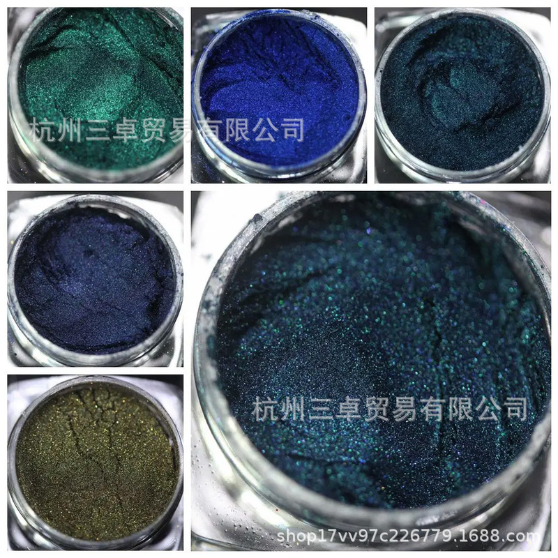 Wholesale Hot Sale high quality dark blue dark green Pigment Pearlescent Powder Nail Art Drop Glue Paint Crafts Making