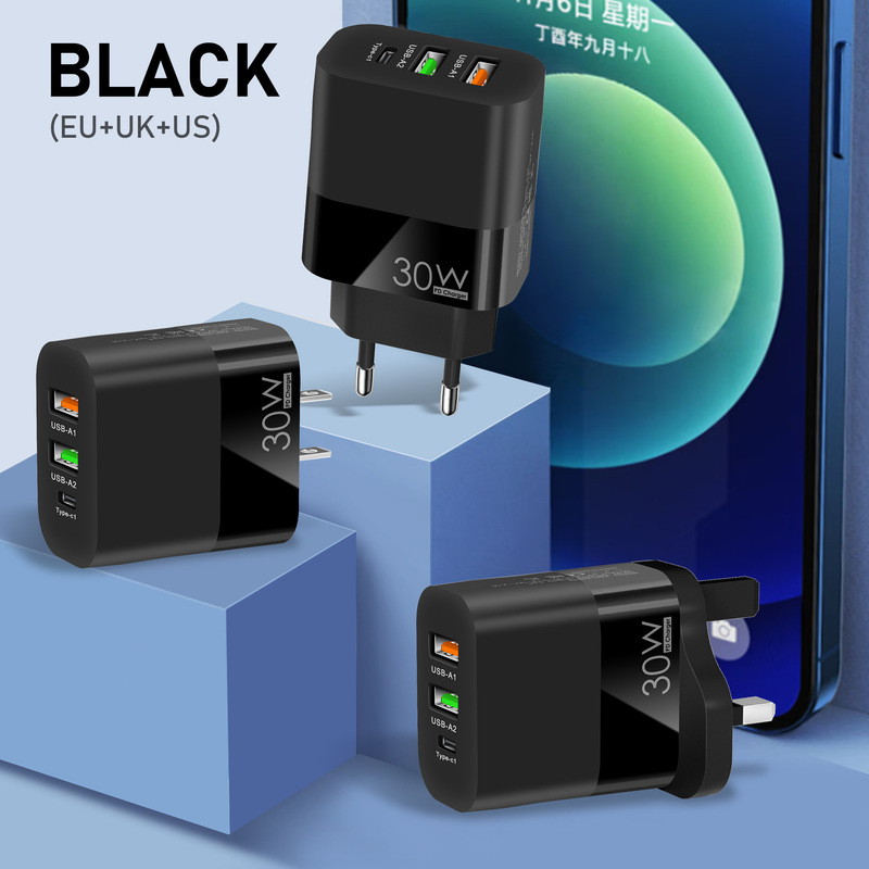 The new 30w dual port PD charger is suitable for Apple iPhone13Pro mobile phone fast charging head dual type-c