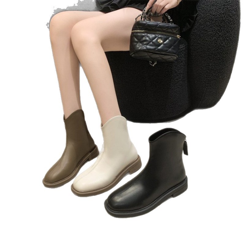 Women's Square Heel Over The Knee Boots Soft Leather Versatile_voghion.com