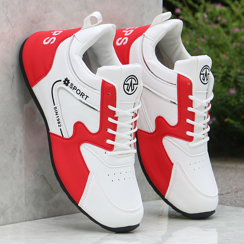 A168 바닥 신발 흰색과 빨간색 [가죽 스타일]