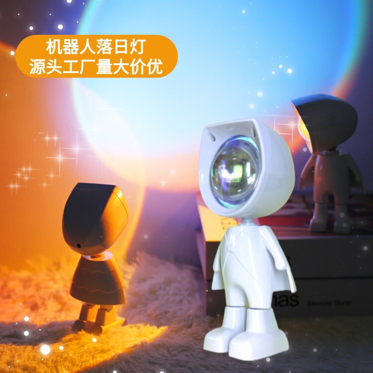 Astronaut sunset light robot sunset atmosphere photo fill light spaceman breaking dawn colorful mini night light