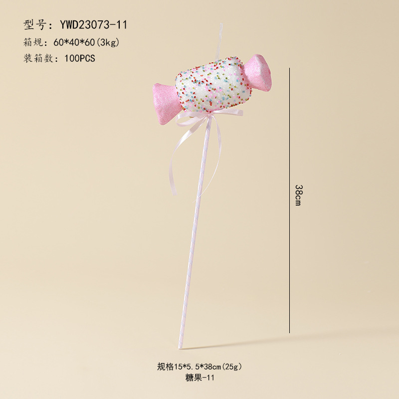 Ventas transfronterizas de muletas coloridas decoraciones de Navidad dulces adornos de árbol de Navidad colgante dopamina props de disparo