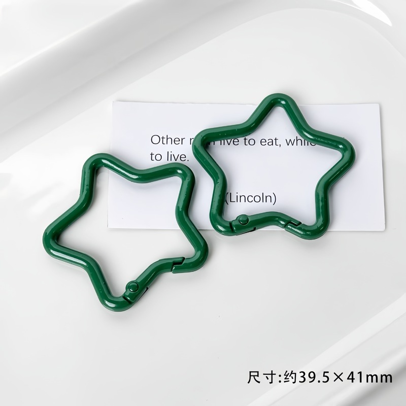 烤漆彩色五角星金属弹簧扣包挂钥匙扣头串珠手工diy材料饰品配件|undefined