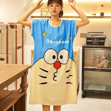 外贸新款夏宽松大码甜美可爱卡通短袖中长款少女可外穿短袖睡裙女