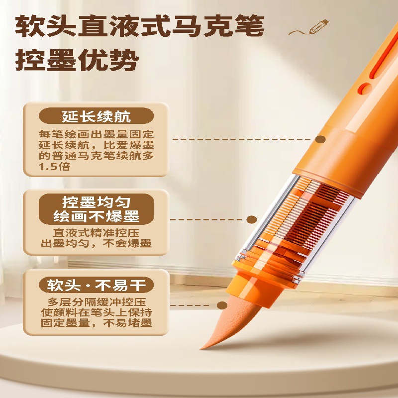 Lápiz de acuarela de color plegable líquido directo para estudiantes de arte, lápiz de color especial para niños, lápiz de acrílico blando