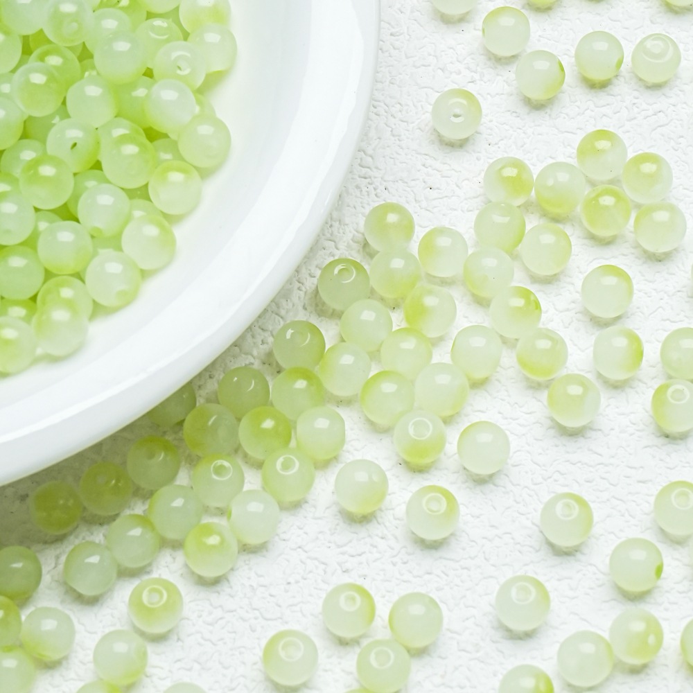 10mm de dos colores de gradiente de perlas de vidrio collar pulsera hecha a mano DIY pulsera cuentas redondas accesorios al por mayor