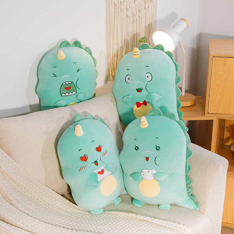 Linda muñeca de dinosaurio Niño pequeño juguete de peluche Regalo de Cumpleaños muñeca para dormir pareja divertida almohada Ragdoll