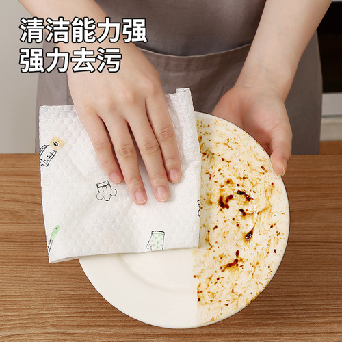 Lazy rag kitchen disposable washable wet and dry thickened degreasing cleaning paper towel non-stick oil dishcloth