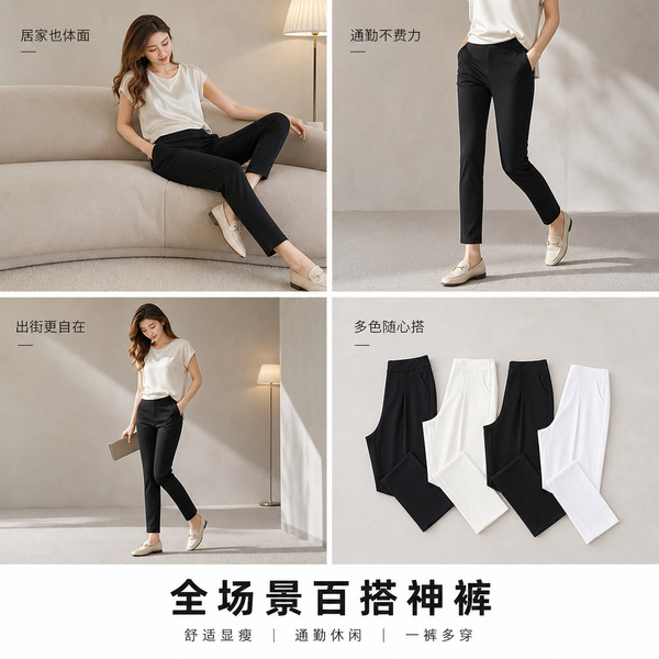 Summer thin silk elastic pencil