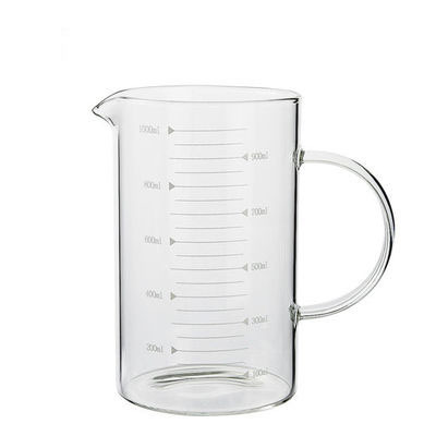 Taza de medición de vidrio transparente con escala cocina para hornear taza de medición de leche con mango taza de café de jugo de vidrio transparente