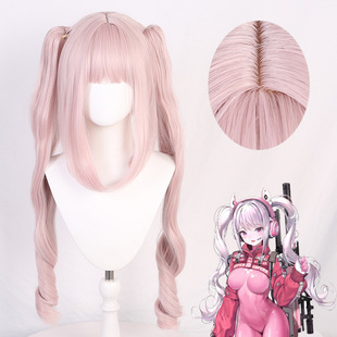 Victory goddess Nikki Alice cos wig Tiger clip double ponytail long curly hair Factory Direct