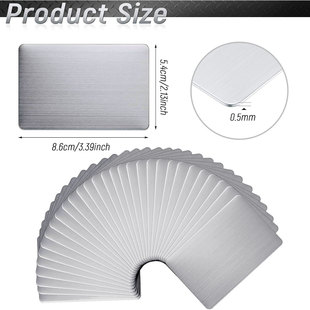 Spot Stainless Steel Business Card Hot Selling Engraving 304 Stainless Steel Metal Business Card Blank Steel Card Label Sign Card Di