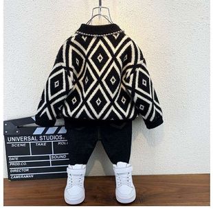 Boys' Fleece Knitwears, Autumn and Winter Style Baby Knitwears, Spring & Fall Bottoming Tops, Small Kidsren's Thickeneded Knitwears